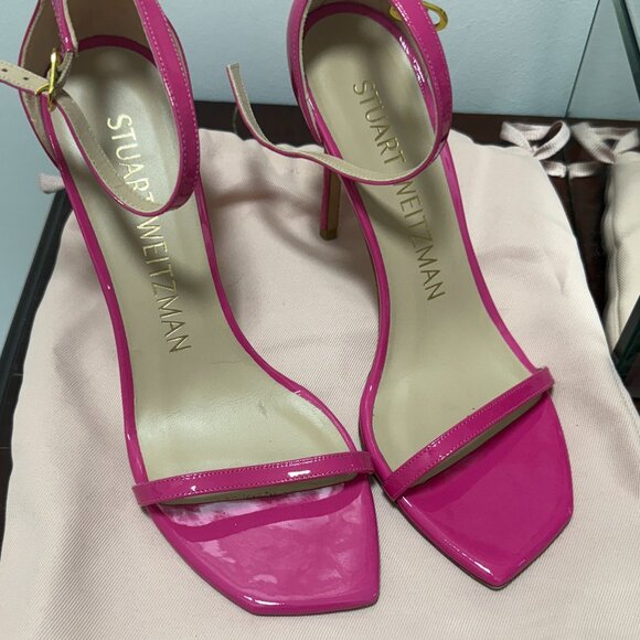 Stuart Weitzman Patent Leather Pink Sandals - Picture 3 of 7